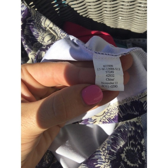 REI Women Mini Dress Size XS Grey Purple Surplice Neckline Floral Camping Hiking - Picture 10 of 10